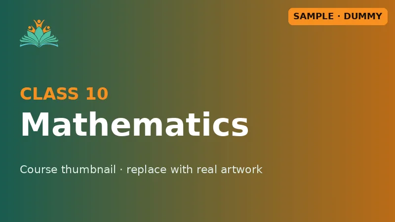 Sample course thumbnail: CBSE Class 10 Mathematics