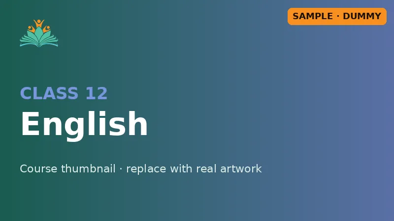 Sample course thumbnail: CBSE Class 12 English